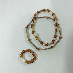 Stretch bracelets and ring set